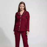 Maroon silk nightwear for women - Nightylux