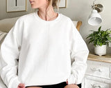 Nightylux-Basic Plain White Sweatshirt For Women - Nightylux