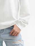 Nightylux-Basic Plain White Sweatshirt For Women - Nightylux