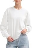 Nightylux-Basic Plain White Sweatshirt For Women - Nightylux