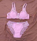 Nightylux - Half Net Half Cotton Lining Wired Bra & Panty Set