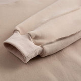 Nightylux-Basic Plain Beige Sweatshirt For Women - Nightylux