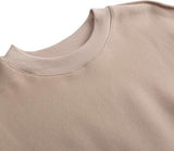 Nightylux-Basic Plain Beige Sweatshirt For Women - Nightylux