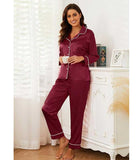 Maroon Silk Nightwear – Luxurious Satin Nightwear for Women - Nightylux